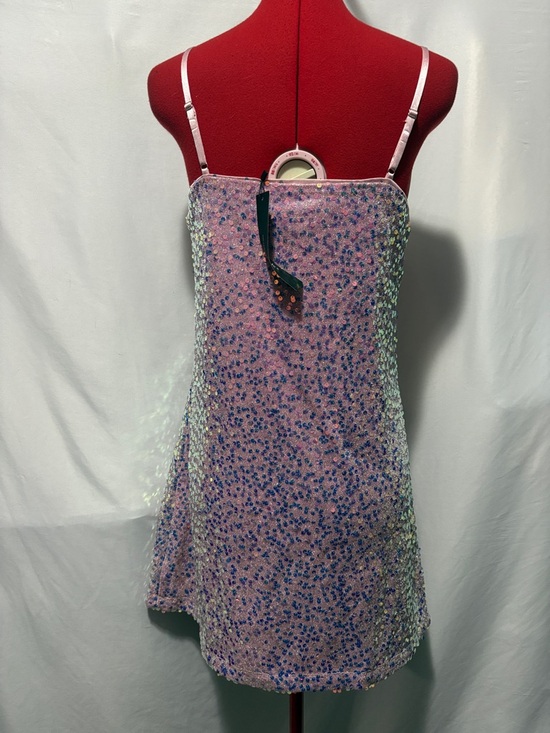 Allegra K Iridescent Pink Sequin Slip Dress - Picture 3 of 7